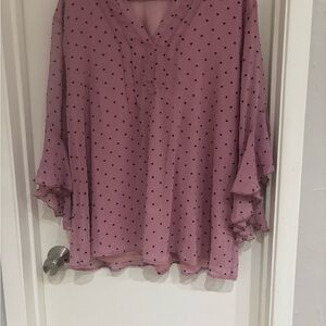 Elegant Mauve Blouse with Dainty Dots